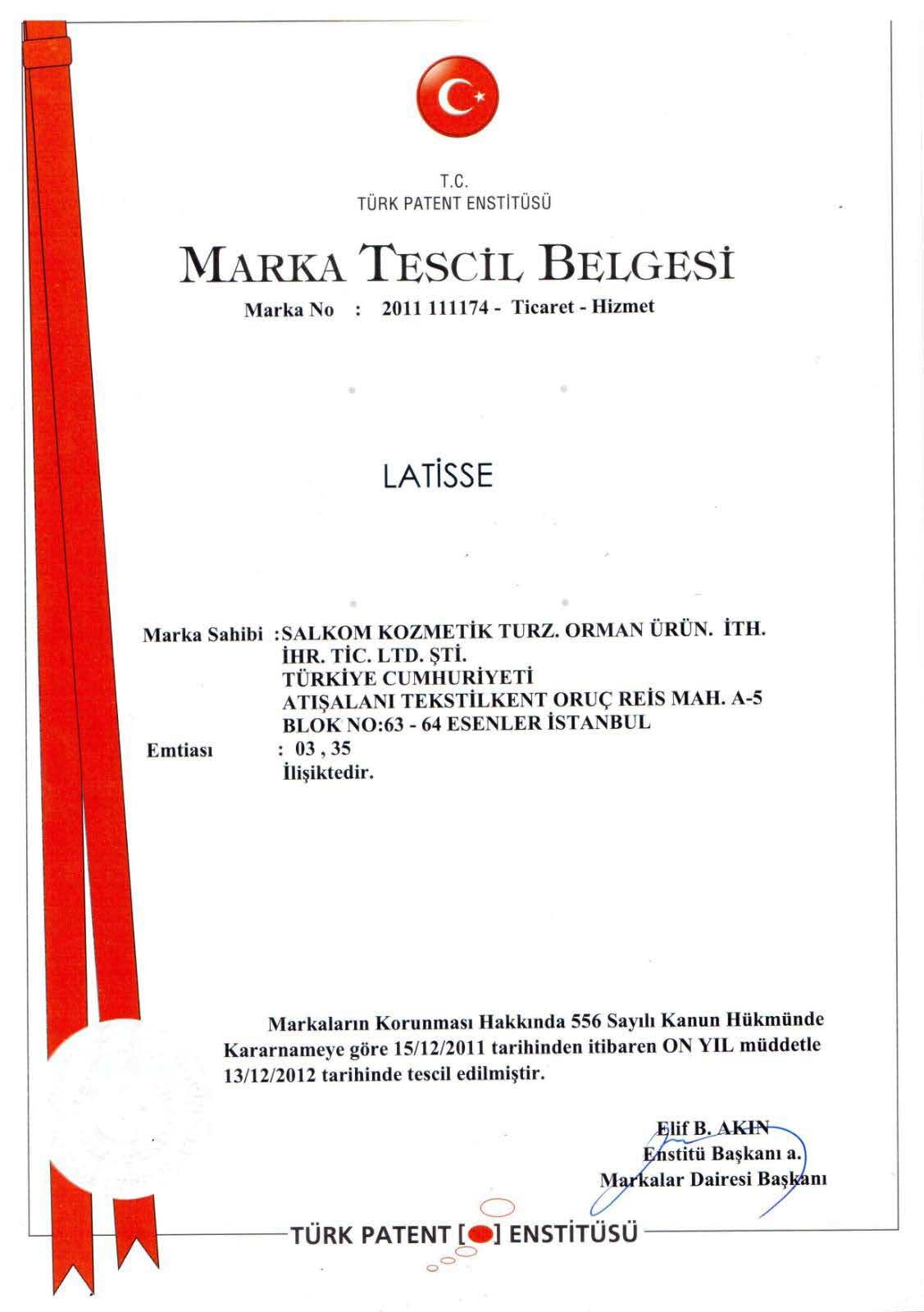 Latisse Marka Tescili