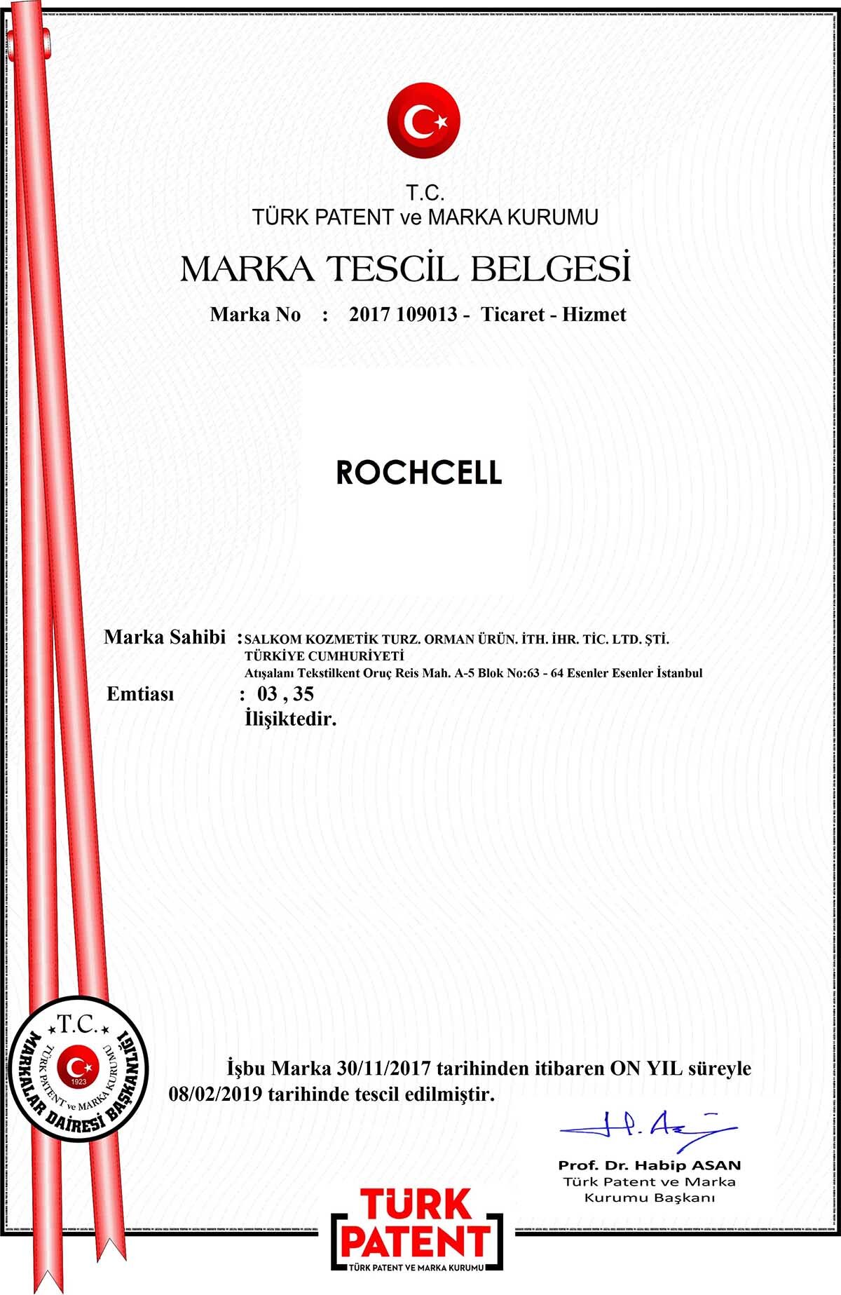 Rochcell Marka Tescil